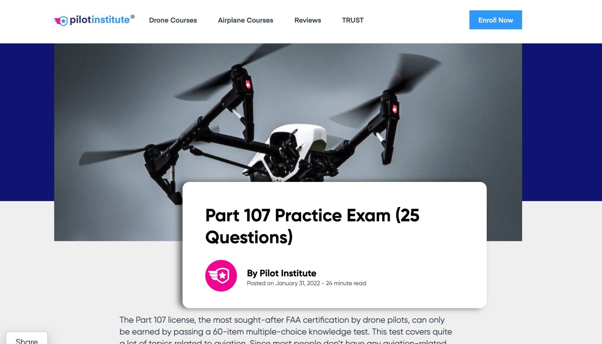The Best Part 107 Practice Test of 2023 for Drone Pilots Light Stalking