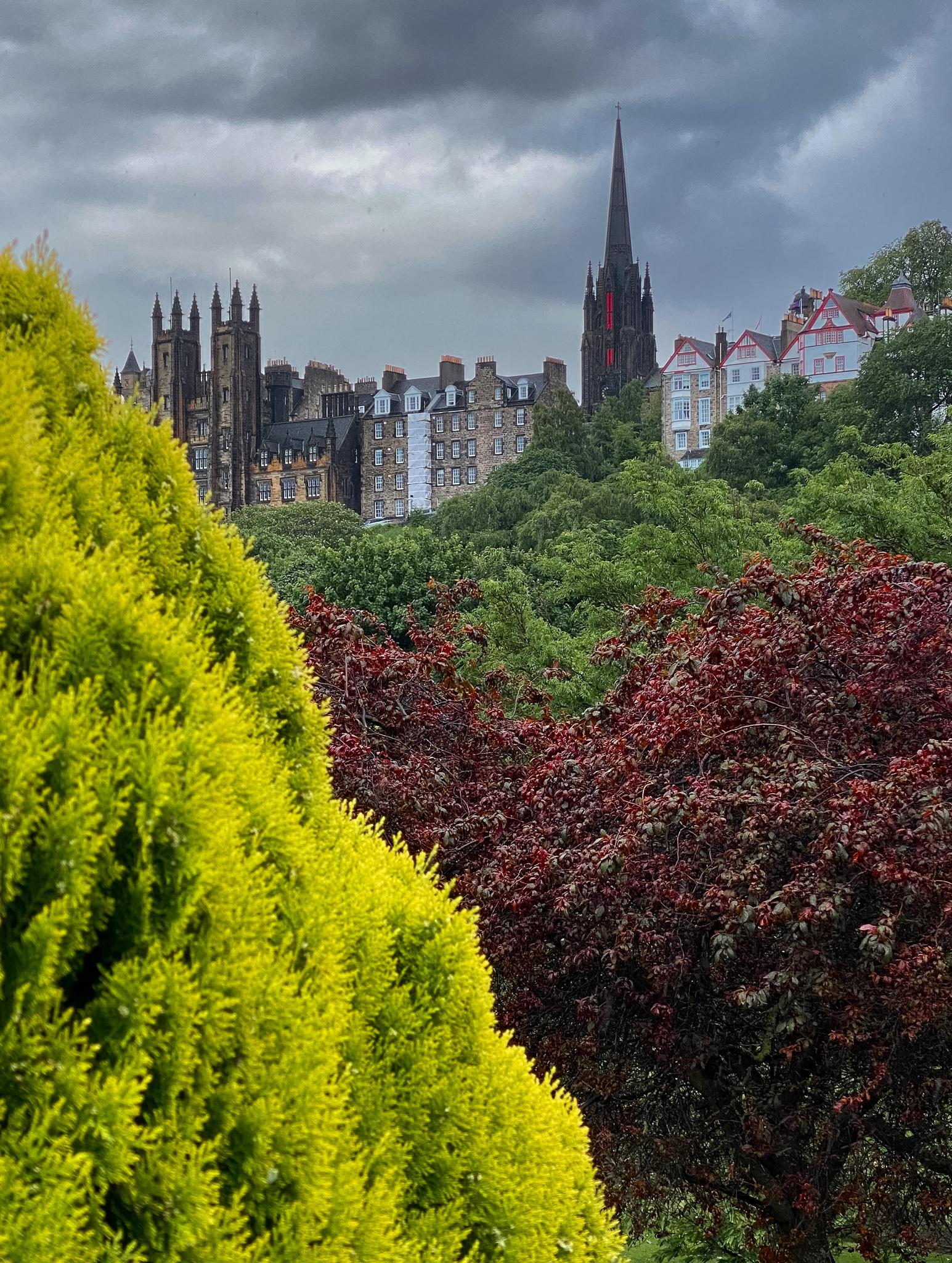 View of old Edinburgh from Princess Gardens 